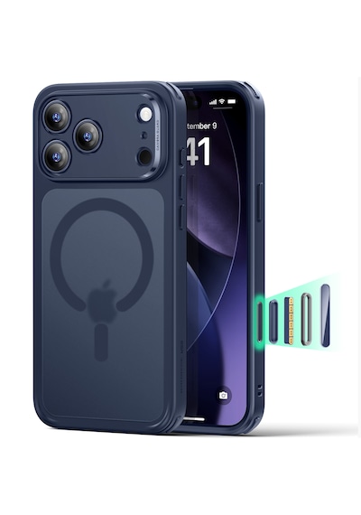 Esr Apple Uyumlu iPhone 17 Pro Max Classic Hybrid Magsafe Kılıf - Kamera Kontrol Buton - Buzlu Mavi Buzlu Mavi