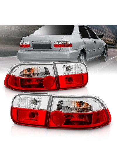 Honda Civic 1992-1995 Sedan 4.kapı Kırmızı Beyaz Arka Stop