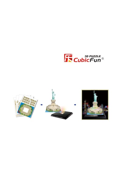 Cubic Fun 3D 37 Parça Puzzle Özgürlük Anıtı - Abd Led Işıklı