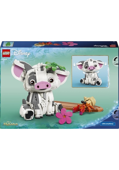 LEGO® | Disney Moana Pua 43292 - 9 Yaş ve Üzeri Çocuklar için Dal ve Çiçek Aksesuarları İçeren Oyuncak Yapım Seti (885 Parça)