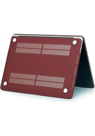 Arabulalaca Apple Uyumlu MacBook Air 13 Inç A2337 A2179 M1 Işlemçi Kılıf Hardcase Kapak + Klavye Koruyucu +ekran Koruyucu 3 Lü Set.. Logo Bordo