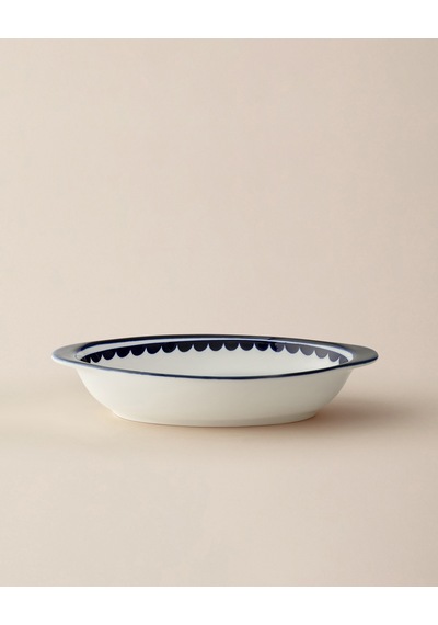 Madame Coco Reve Bleu Tierra Oval Tabak - 19 Cm - Mavi/beyaz 8684427225523 Çok Renkli