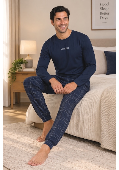 Wordex Falkom 5802 İnterlok Kışlık Kalın Kumaşlı Ekose Pijamalı Erkek Ev Pijama Takımı Mavi Wordex Falkom 5802 İnterlok Kışlık Kalın Kumaşlı Ekose Pijamalı Erkek Ev Pijama Takımı Mavi