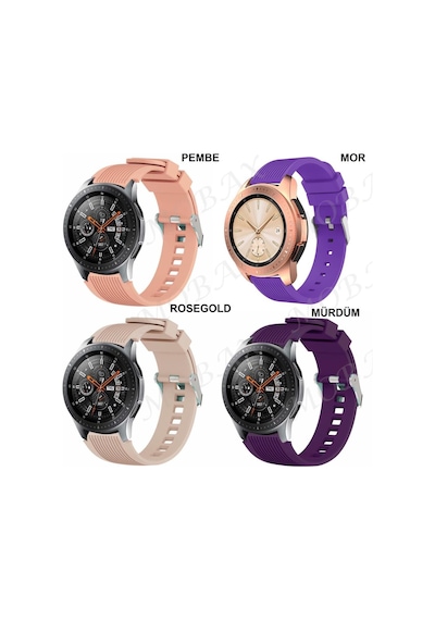 ​​Samsung Galaxy Uyumlu Watch Gear S3 / 46Mm / 3 45Mm Kordon Çizgili Sil