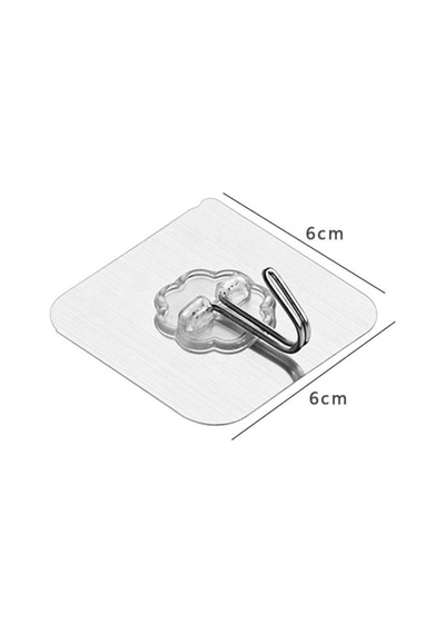 4 Adet Kendinden Yapışkanlı Şeffaf Askı Banyo Mutfak Dolap Askısı 6x6 Cm Renkli