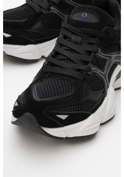 Hammer Jack Kadın Bağcıklı Rahat Kalın Taban Sneaker Hj 25009z Siyah Siyah