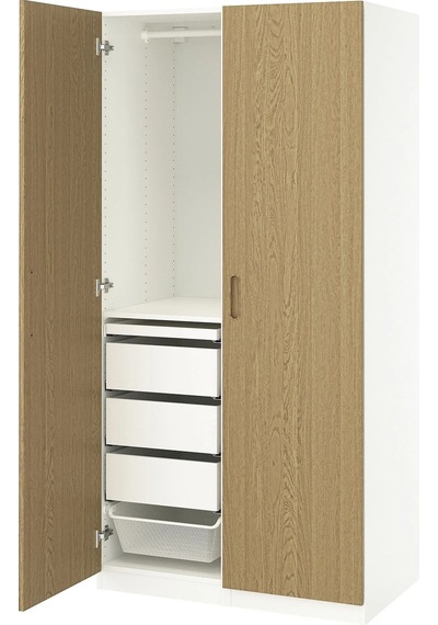 Ikea Beyaz Geniş Kapaklı Gardırop 100x60x201 Cm