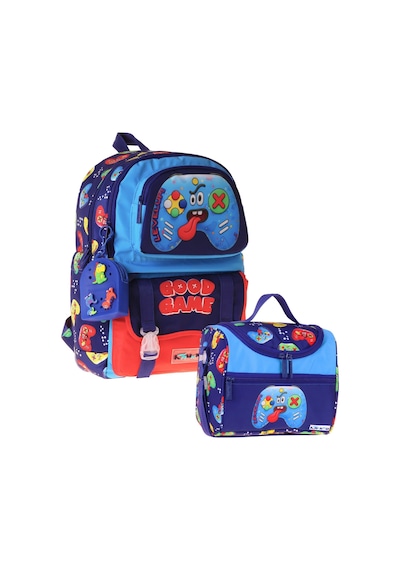 Kaukko Kids Good Game Erkek Çocuk Lacivert - Kırmızı İlkokul Sırt Çantası Ve Beslenme Çanta Seti - Setkk-l5389b Çok Renkli