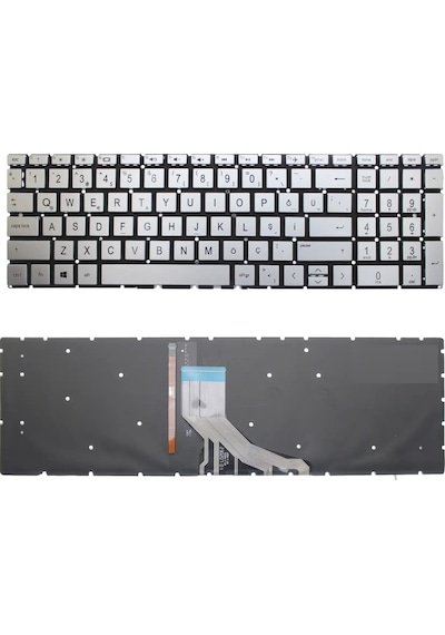 Gümüş-ışıklı, Notebook Klavye - Hp 15-cs0020nt Muadili İle Uyumlu