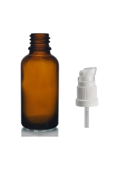 30ml Kahverengi Cam Serum Pompalı Şişe, 12 Adet, Pompalı Şişe, Medikal Şişe, Cam Şişe,
