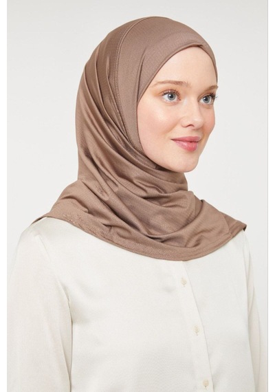 Melodi Scarf Kadın Tesettür Pratik Hijab Şal Sütlü Kahve Sütlü Kahve