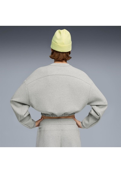 Puma Cloudspun Crew Kadın Gri Bisiklet Yaka Sweatshirt Gri