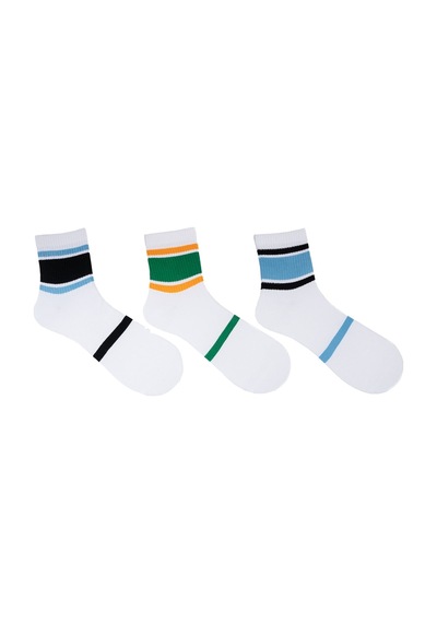 The Socks Company 3 Çift Erkek Beyaz Tenis Çorabı 23SDCR977P Beyaz