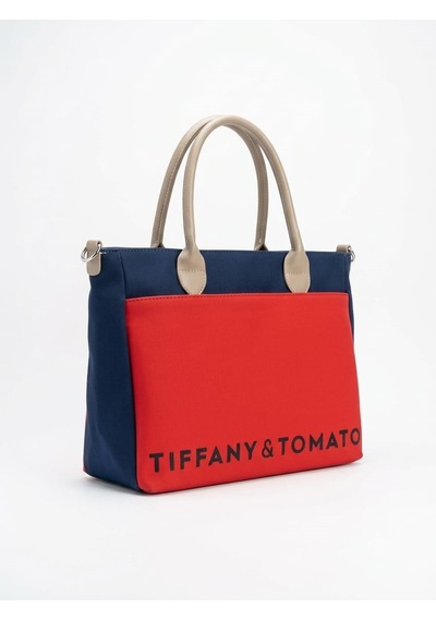 Tiffany & Tomato Tiffany Tomato Kadın El & Omuz Çantası Fermuarlı Astarlı Ve İç Bölmeli Lacivert