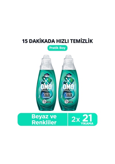Omo Express Fresh Kötü Koku Karşıtı Renkliler&beyazlar Sıvı Çamaşır Deterjanı 840 Ml X2 Diğer