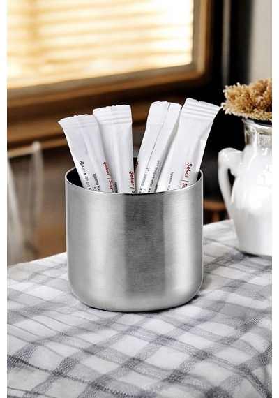 10 Adet Kafe Restorantlar Için Stik Stick Şekerlik Çubuk Şekerlik Küçük Krom