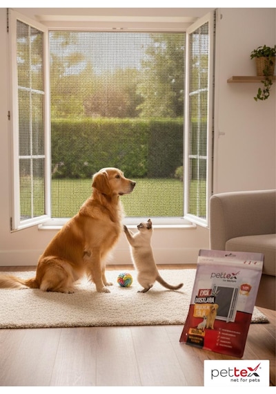 Pettex - Evcil Hayvanlar İçin Güvenlik Tülü - Kedi Tülü - Sineklik - Kolay Montaj