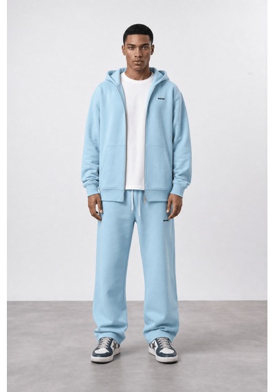 Erkek Respire Basic Oversize Zip Bebe Mavi