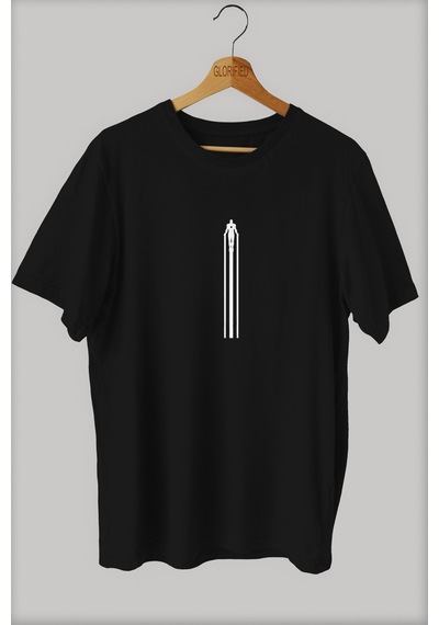 Noıssey -wed Demir Adam Baskılı Oversize T-shirt Tişört Sokak Tarzı Siyah