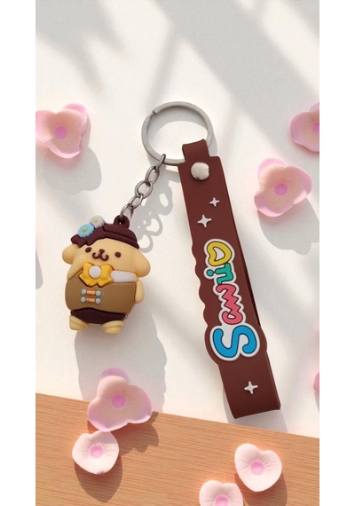 2 Li Sevimli Karakter Pompompurin Anime Stil Figürlü Renkli Silikon Askılı Çanta Aksesuar