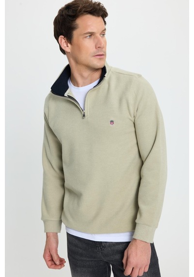 Tudors Erkek Slim Fit Dar Kesim Pamuklu Selanik Kumaş Dik Yaka Mint Sweatshirt-41888 Mint
