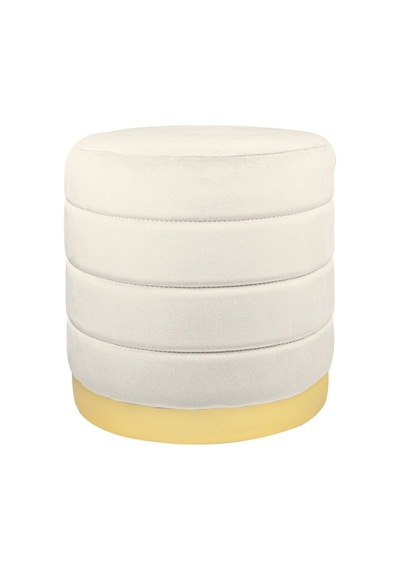 Lungo Roller Gold Kaplama Luxery Puf- Beyaz Babyface Kumaş Pofuduk Oturma Pufu&makyaj Pufu&bench