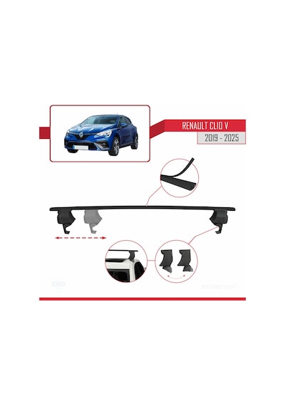 Renault Clio 5 2019 Ve Sonrası İle Uyumlu Ace-4 Ara Atkı Tavan Ba