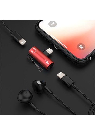 Ally Lightning to Dual Lightning Dönüştürücü Adaptör Kırmızı