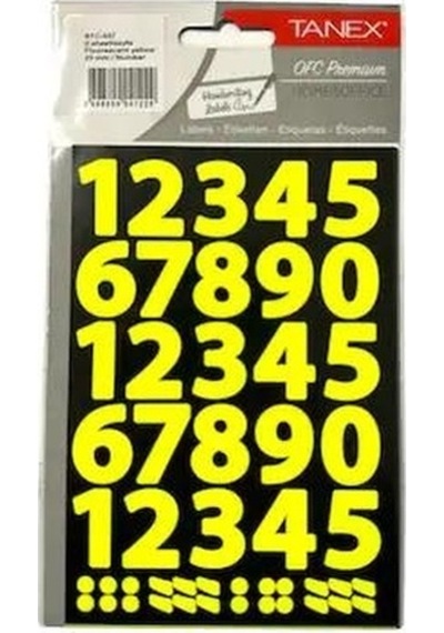 Tanex Stc-557 Rakam Etiket 23 Mm Neon Sarı 2 Syf