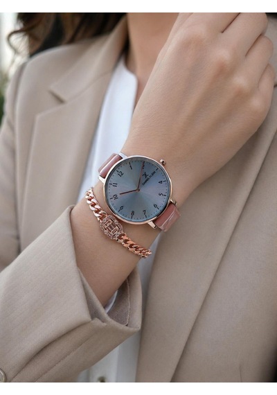 Daniel Klein Deri Kordon 30 Mt Suya Dayanıklı Özel Tasarım Kadın Kol Saati + Bileklik Vs.blkt.0976 Rose Gold