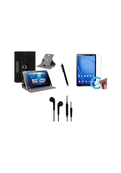 Lenovo Tab 2 A10-30f Uyumlu Set Universal Tablet Kılıfı Nano Ekran Koruyucu+kalem Kulaklık