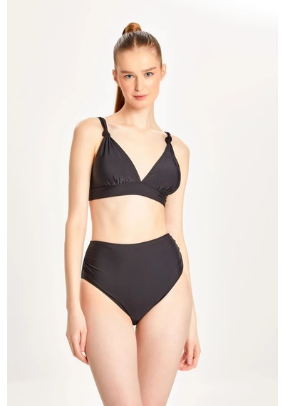 Too Salty Swimwear Kadın Toparlayıcı Yüksek Bel Arkadan Ayarlı Bikini Takımı 24s105st Siyah