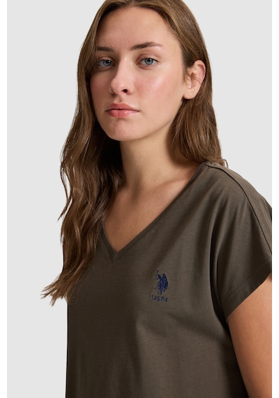 U.S. Polo Assn. U.s. Polo Assn. Kadın Koyu Haki Tişört Basic 50323541-vr111