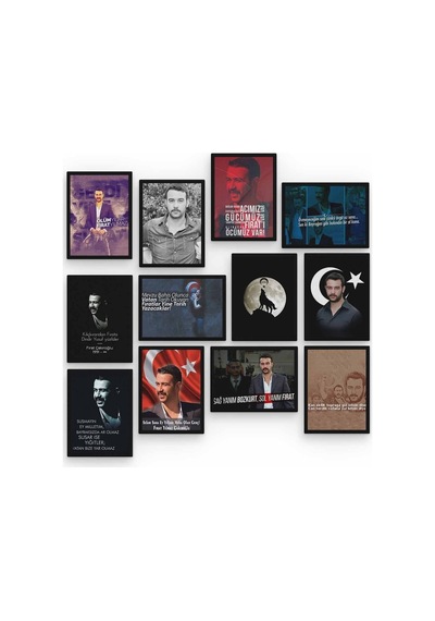 Fırat Yılmaz Çakıroğlu 12 Parça Ahşap Mdf Tablo Zlltb286 Karışık - 241839892 Karışık