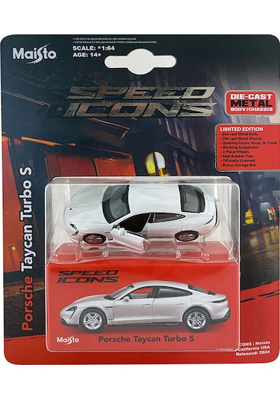 Speed Icons 1:64 Porsche Taycan Turbo S Beyaz Renksiz