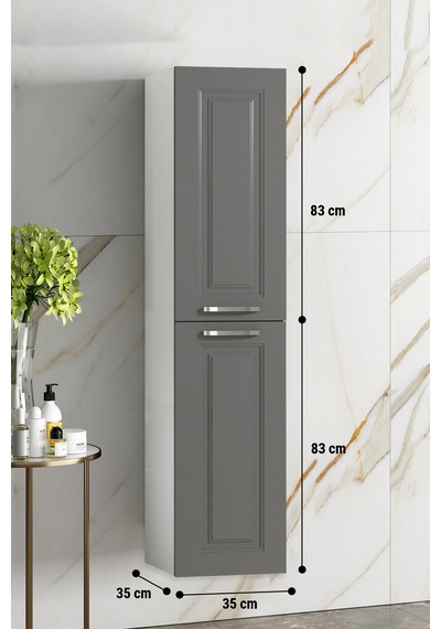 Salkım 35x167 Cm Beyaz-füme Balon Mdf Asma Banyo Boy Dolabı Beyaz - Füme Salkım 35x167 Cm Beyaz-füme Balon Mdf Asma Banyo Boy Dolabı Beyaz - Füme
