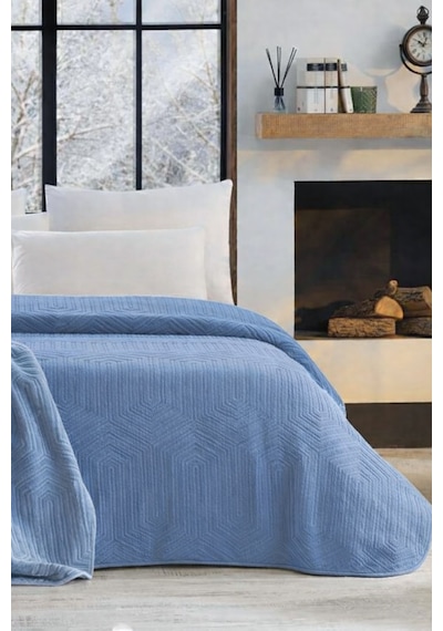 Özdilek Prestige Embos Çift Kişilik Battaniye 220x240 -göl Mavi Göl Mavisi