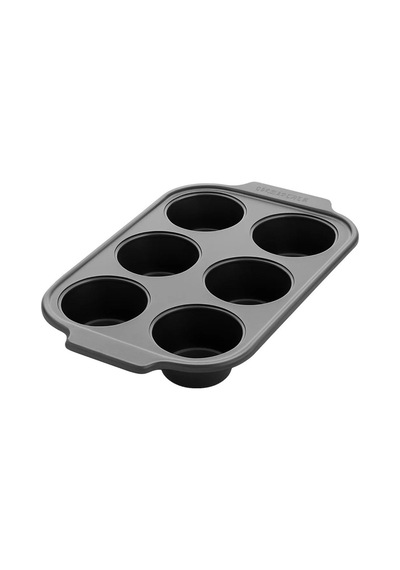 Greenpan Thermolon Yüzeyli Karbon Çelik 6'lı Muffin Kabı Siyah