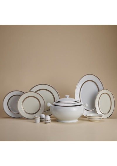 Korkmaz Hanedan Collection 60 Parça Yemek Takımı A8138 Kırık Beyaz