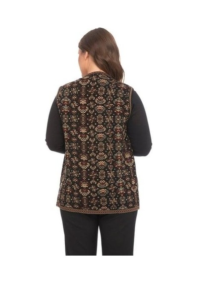 Kadın Etnik Model Triko Örgü Kilim Yelek 1070-gümüş Gümüş