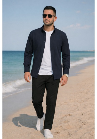 Luxıc Core Erkek Lacivert Klasik Slim Fit Uzun Kollu Pamuk Gömlek Şık Ofis & Günlük Kombin Luxıc Core Erkek Lacivert Klasik Slim Fit Uzun Kollu Pamuk Gömlek Şık Ofis & Günlük Kombin