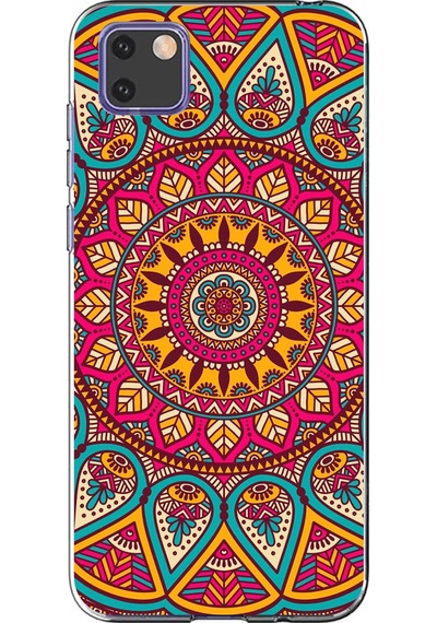 Huawei Y5p Uyumlu Mandala Baskılı Silikon Kılıf Renkli