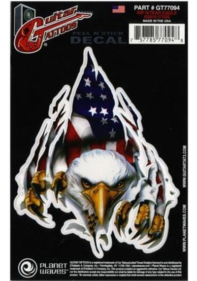 Planet Waves Gt77094 Gitar Tattoo Rip N Tear Eagle Sticker Kola