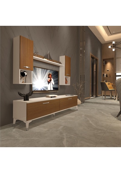 Decoraktiv Eko 5da Mdf Std Silver Tv Ünitesi Tv Sehpası Beyaz - Ceviz