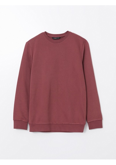 Lcwaıkıkı Basic Pembe Bisiklet Yaka Uzun Kollu Erkek Sweatshirt