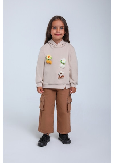 Xo Kids Kız Çocuk Sweatshirt 1-5 Yaş 35868 Taş Rengi Taş