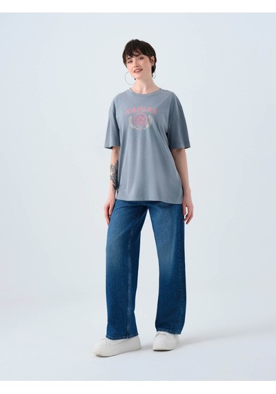 Loft Regular Fit Mavi Kadın T-shirt Lf2038458 Mavi