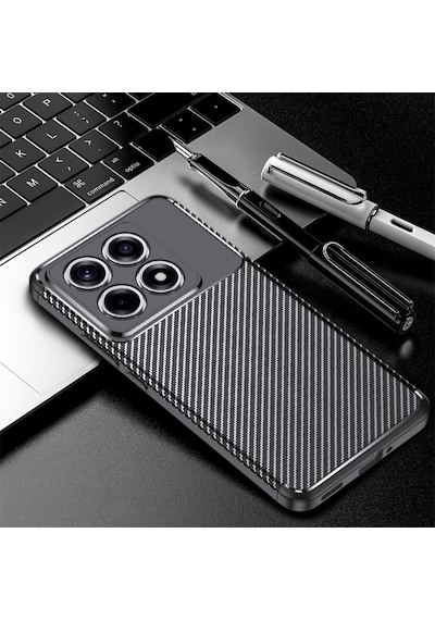 Xiaomi Mi 14t Pro Uyumlu Kılıf Karbon Tasarım Kamera Korumalı Silikon Telefon Kılıfı Kapak