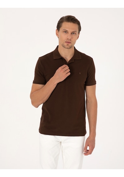 Pierre Cardin Erkek Koyu Kahverengi Tişört Basic 50325323-vr084 Koyu Kahverengi