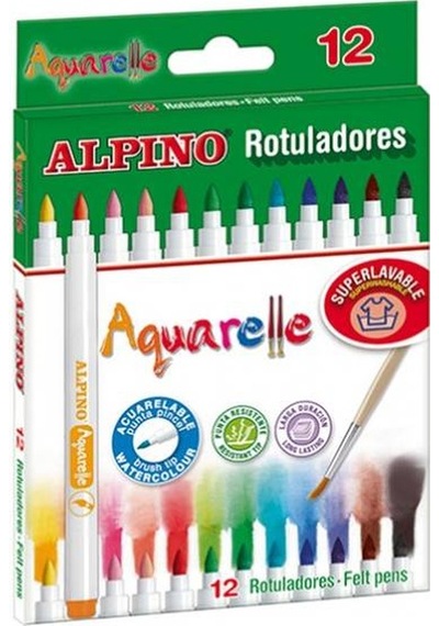 Alpino Aquarelle Fırça Uçlu Keçeli Kalem 12'li